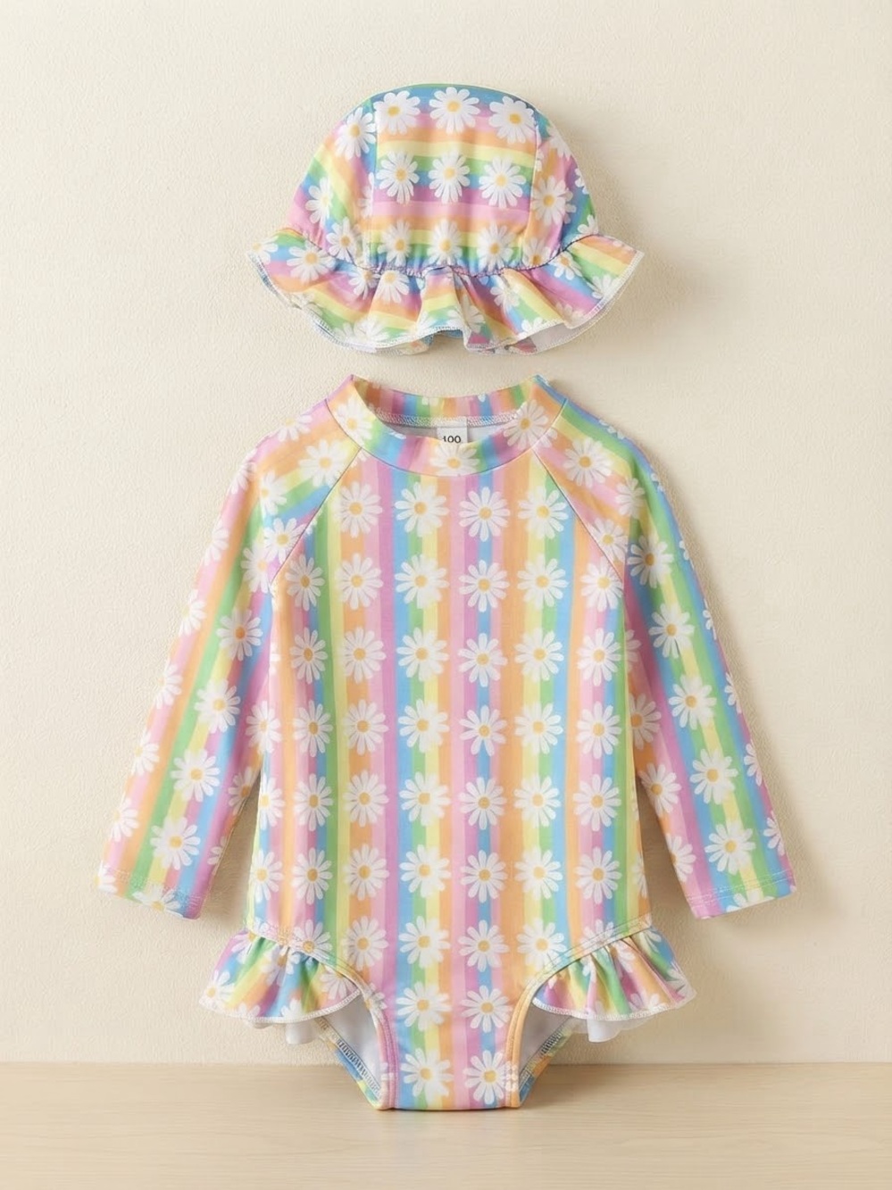 Floral Long Sleeve Bodysuit with Hat